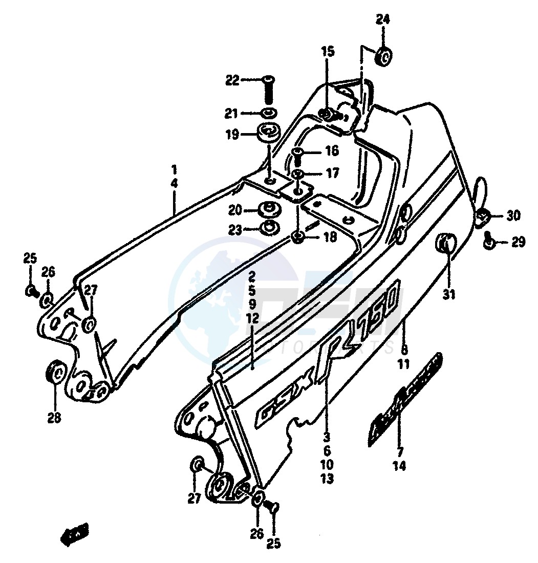 SEAT TAIL COVER (MODEL F G) blueprint