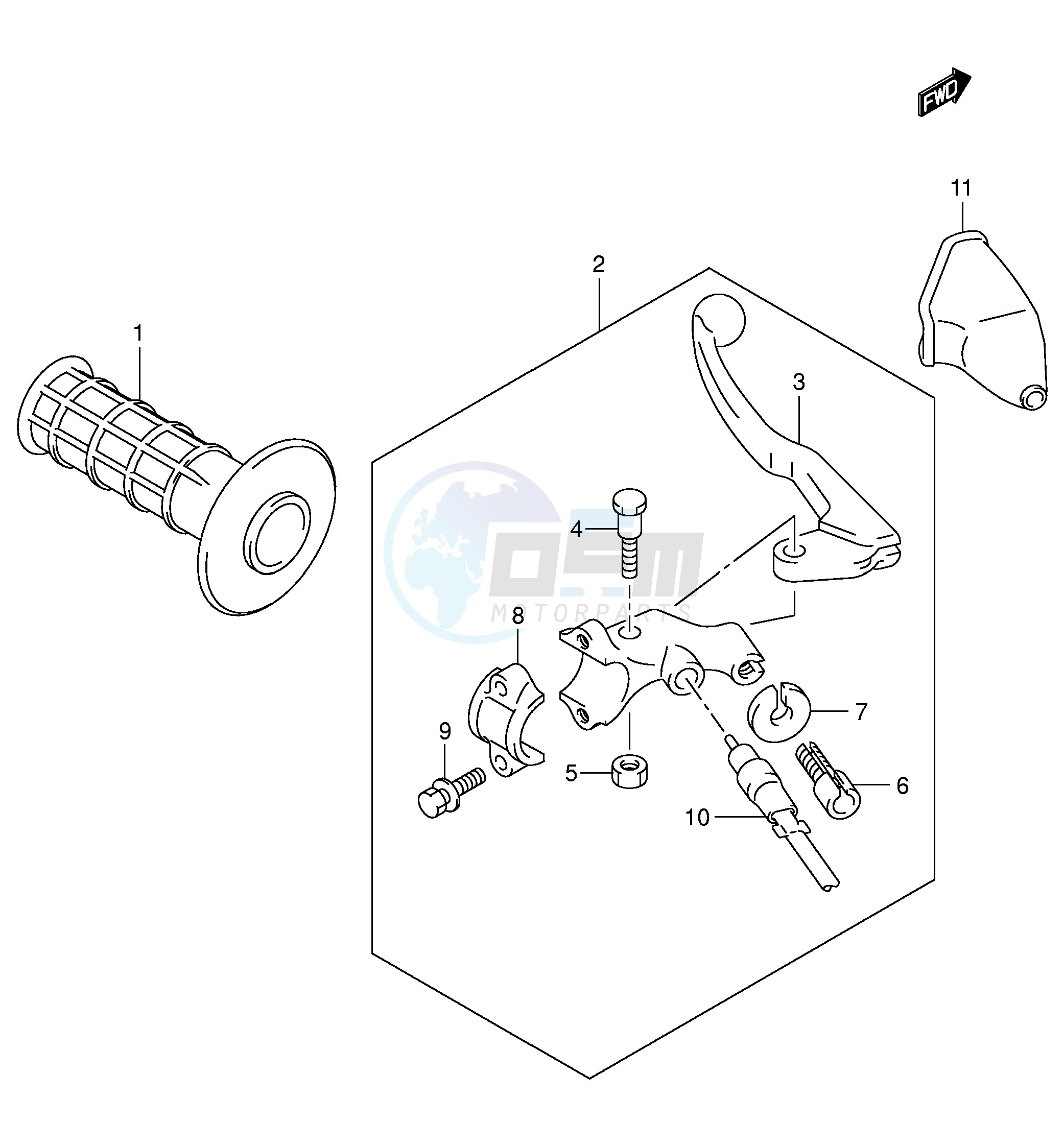 LEFT HANDLE LEVER (DR-Z400EY EK1 EK2 EK3 EK4) image