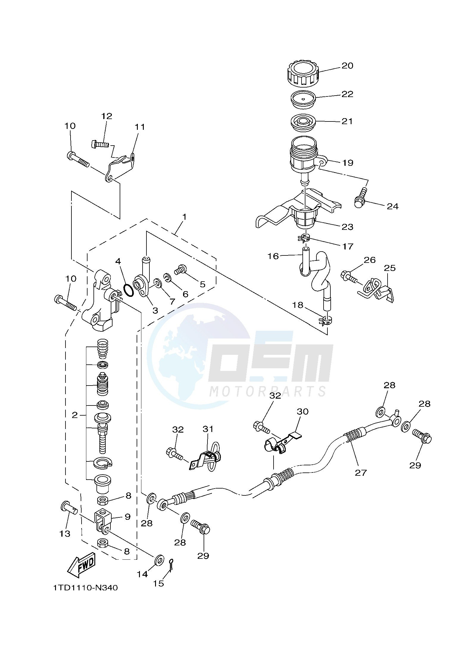 REAR MASTER CYLINDER blueprint