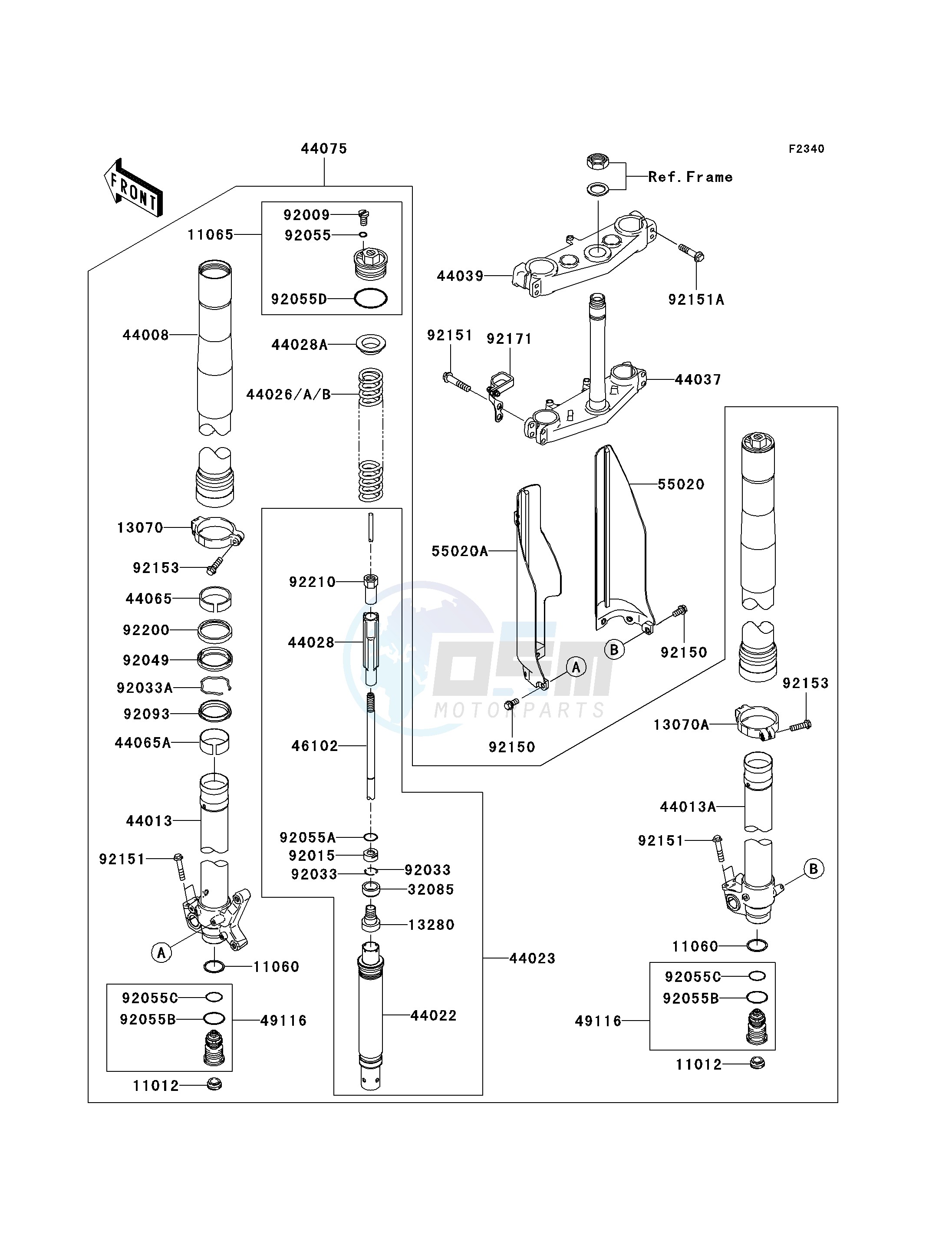 FRONT FORK blueprint