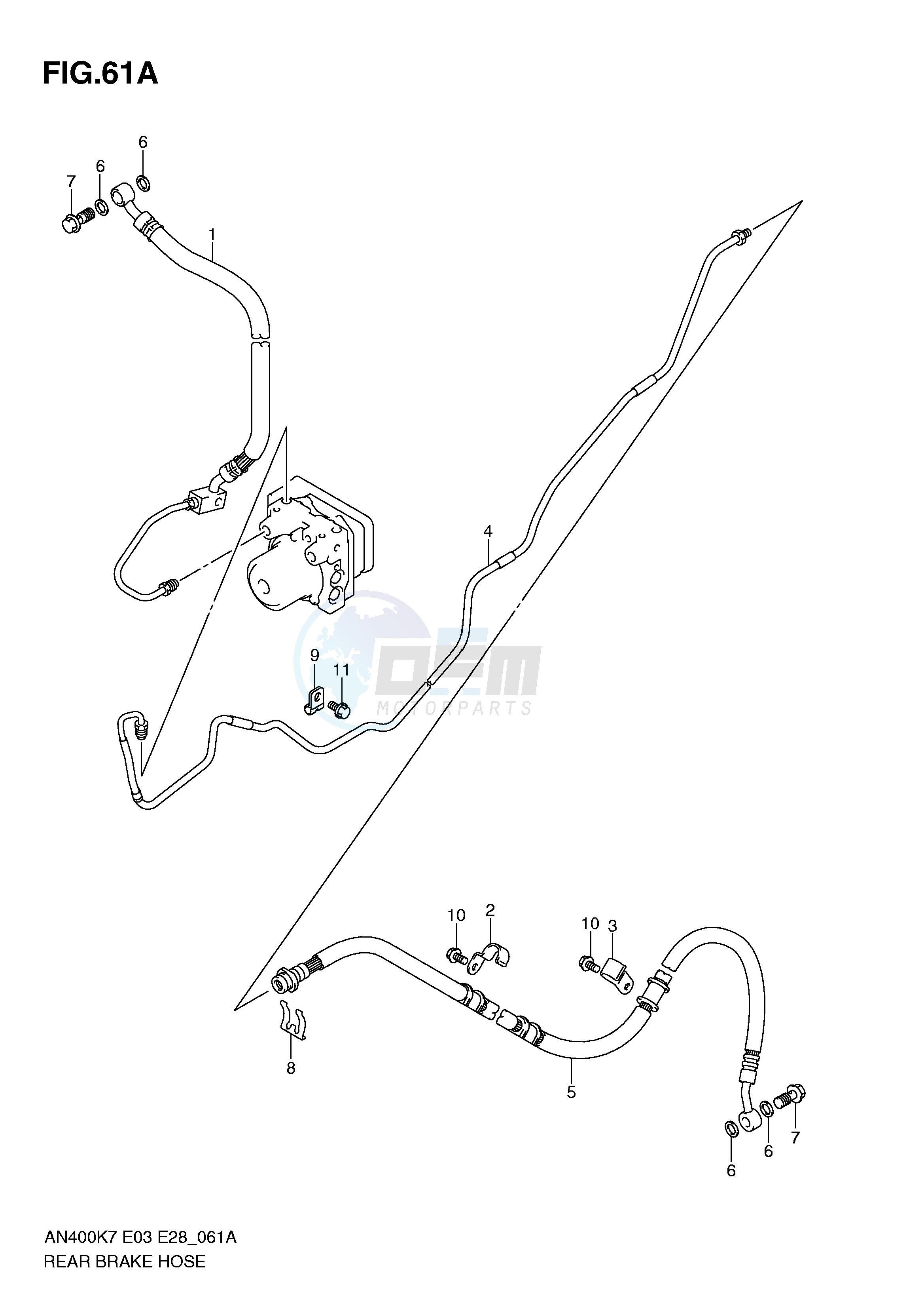 REAR BRAKE HOSE(AN400AK9 AL0 ZAL0) image