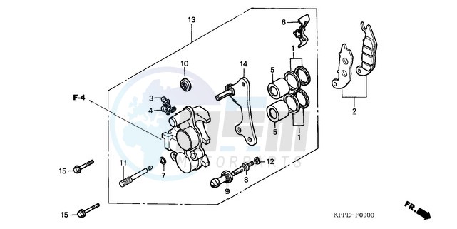 FRONT BRAKE CALIPER blueprint