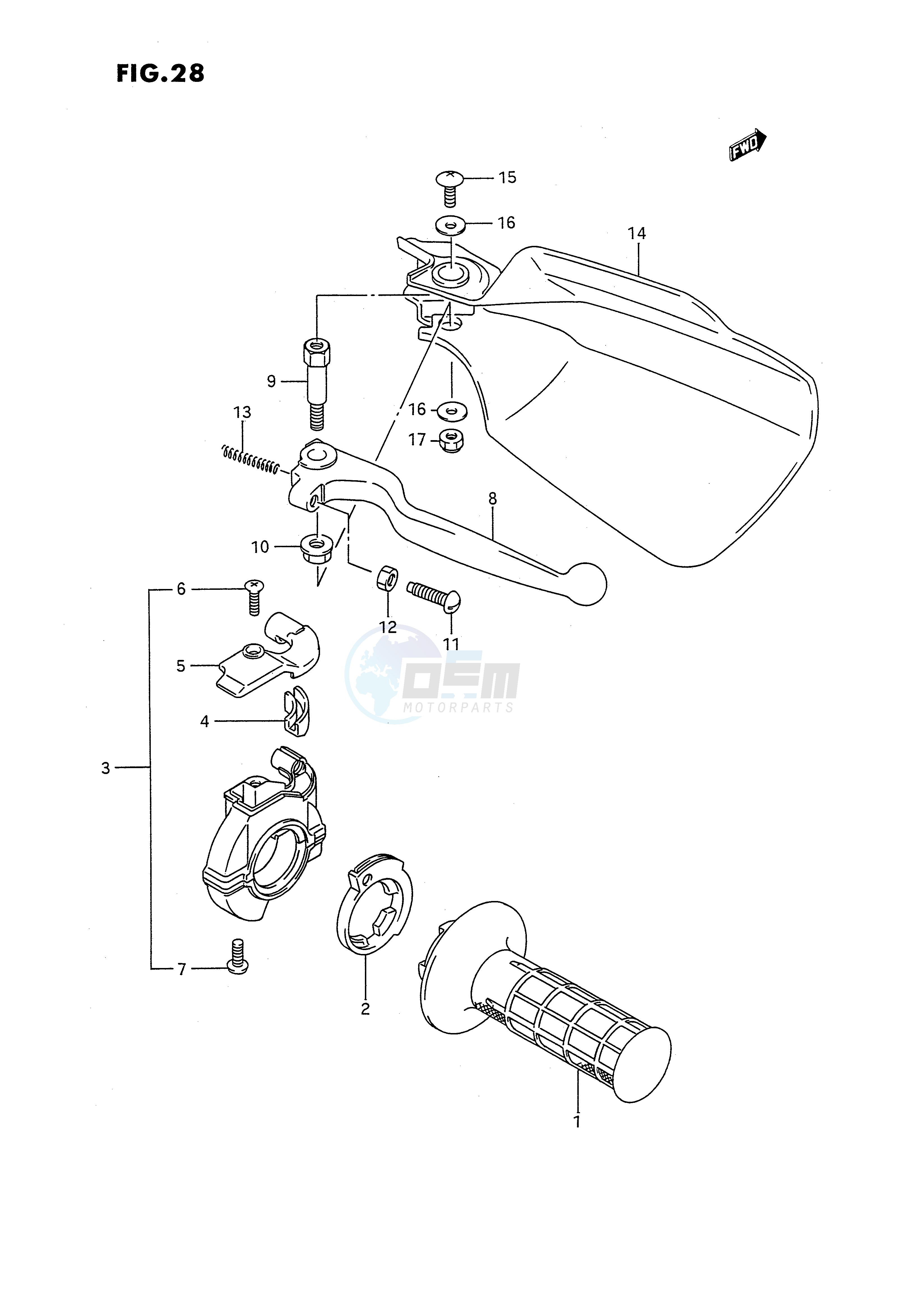 RIGHT KNUCKLE COVER (MODEL K L M) blueprint