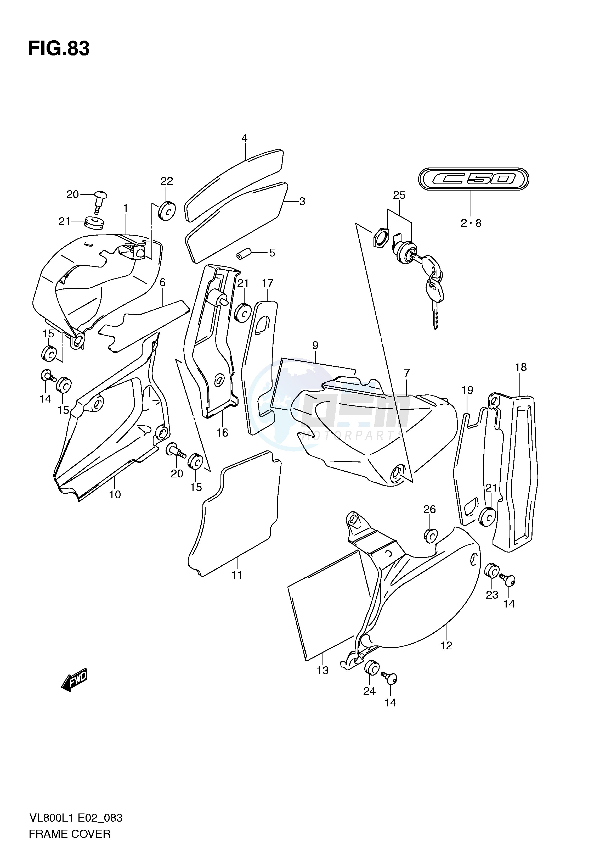 FRAME COVER (VL800L1 E24) image