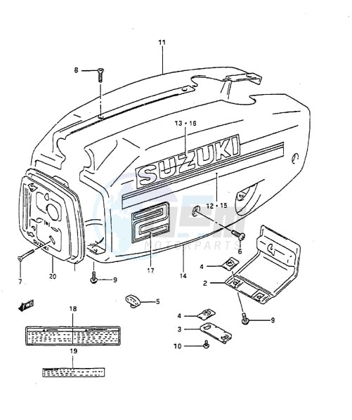 Engine Cover (1994 to 1996) blueprint