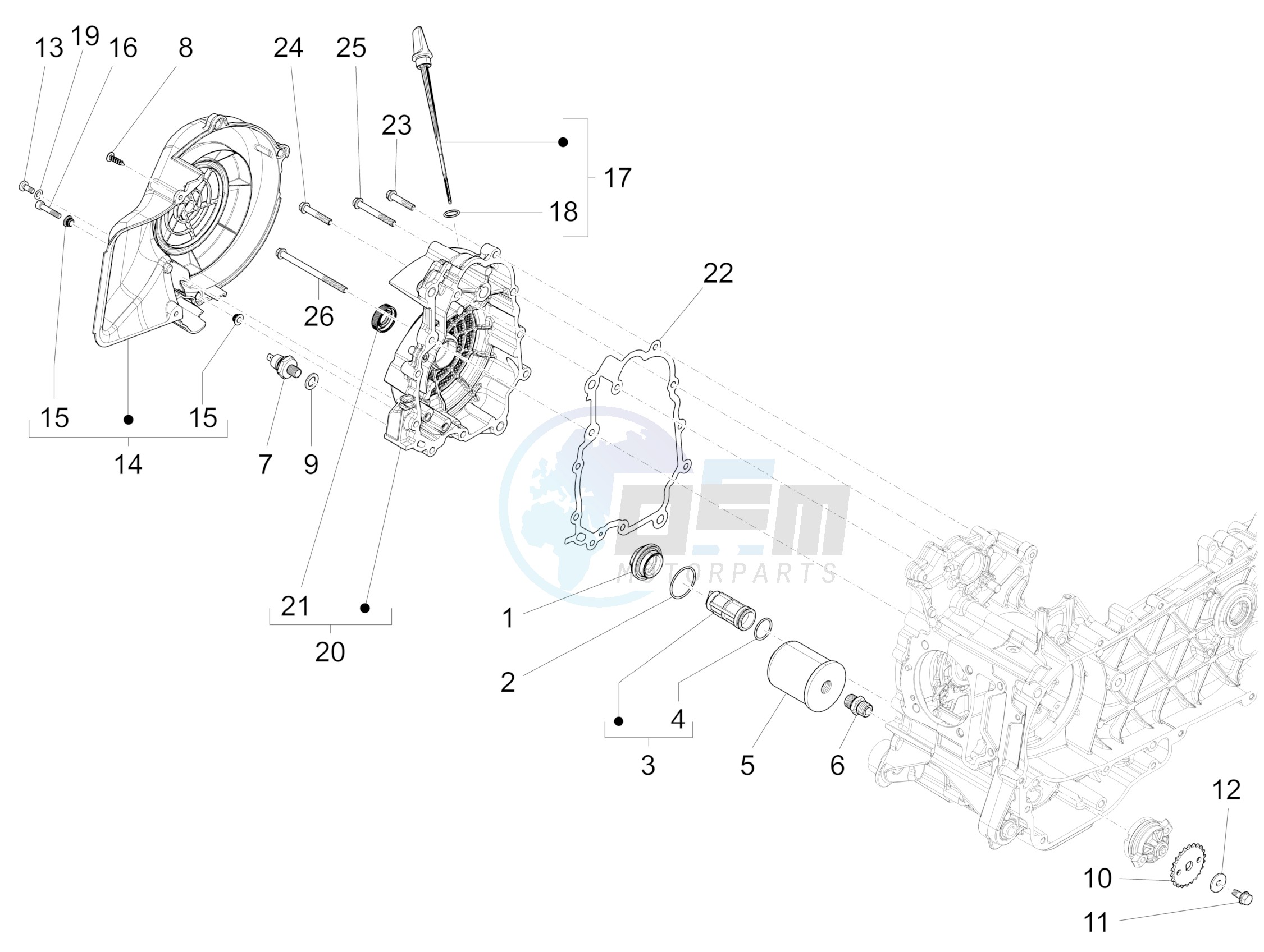 Flywheel magneto cover - Oil filter image