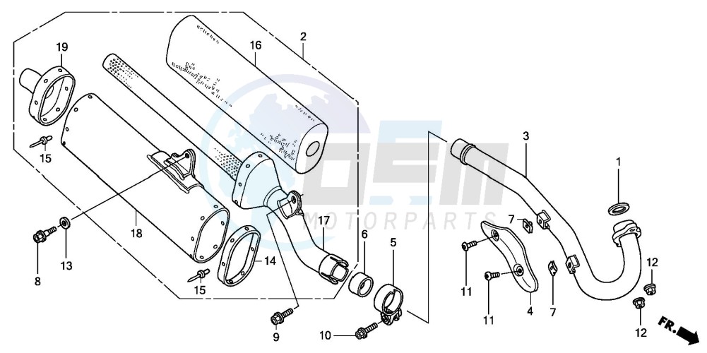 EXHAUST MUFFLER (CRF450R2-CM) blueprint