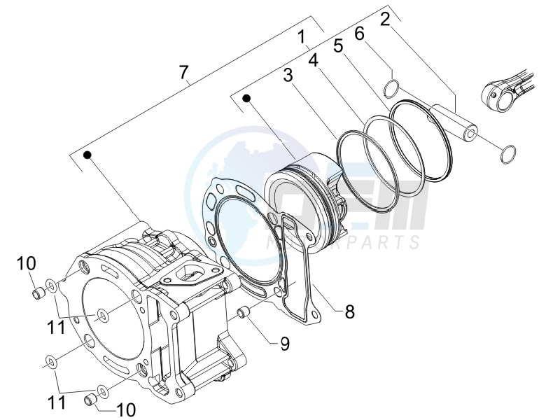 Cylinder - Piston - Wrist pin unit image