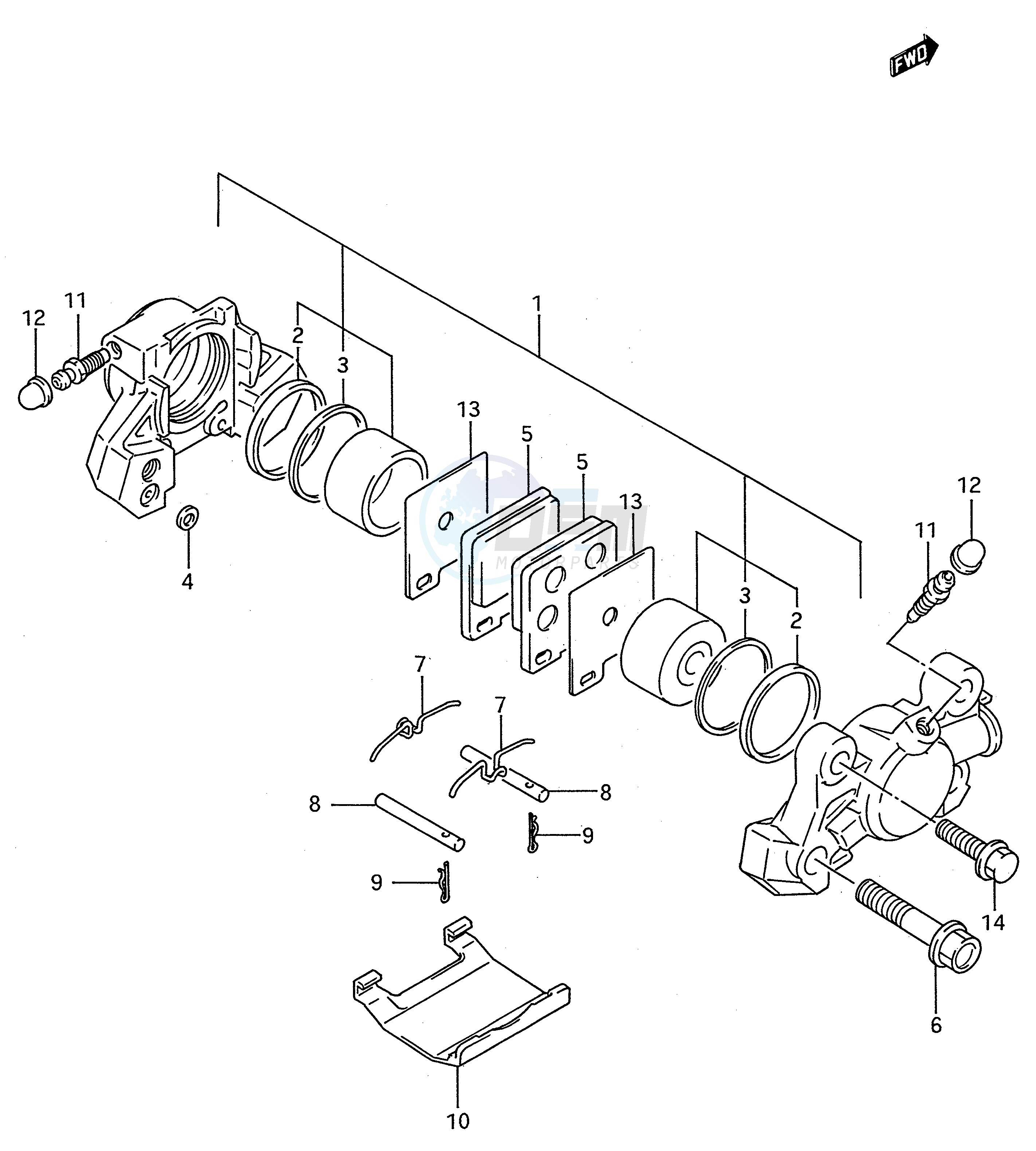 REAR CALIPER (MODEL N P) blueprint