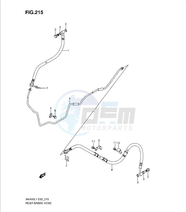 REAR BRAKE HOSE (AN400L1 E19) image