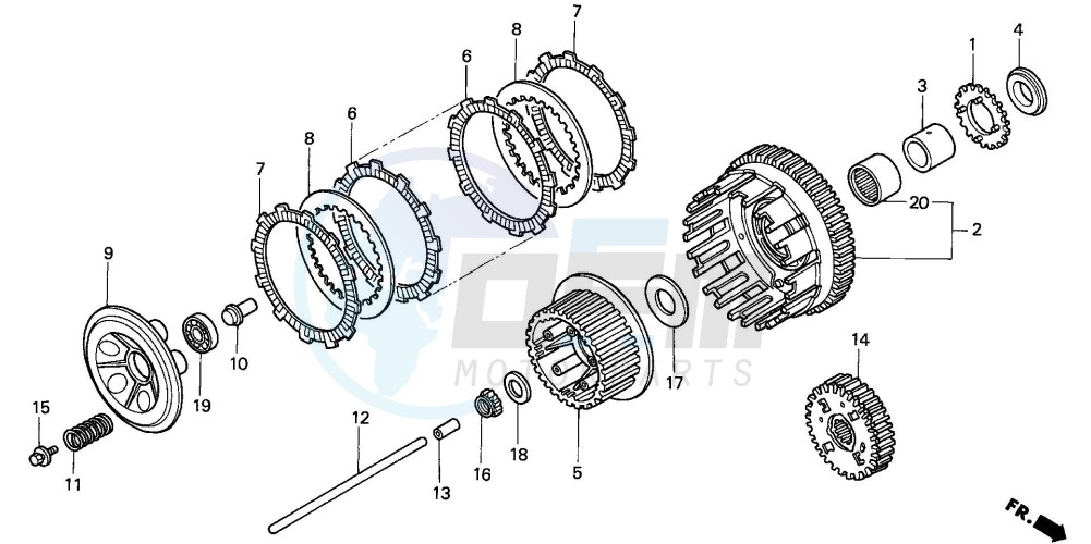 CLUTCH (VT1100CV/VW/V2) blueprint