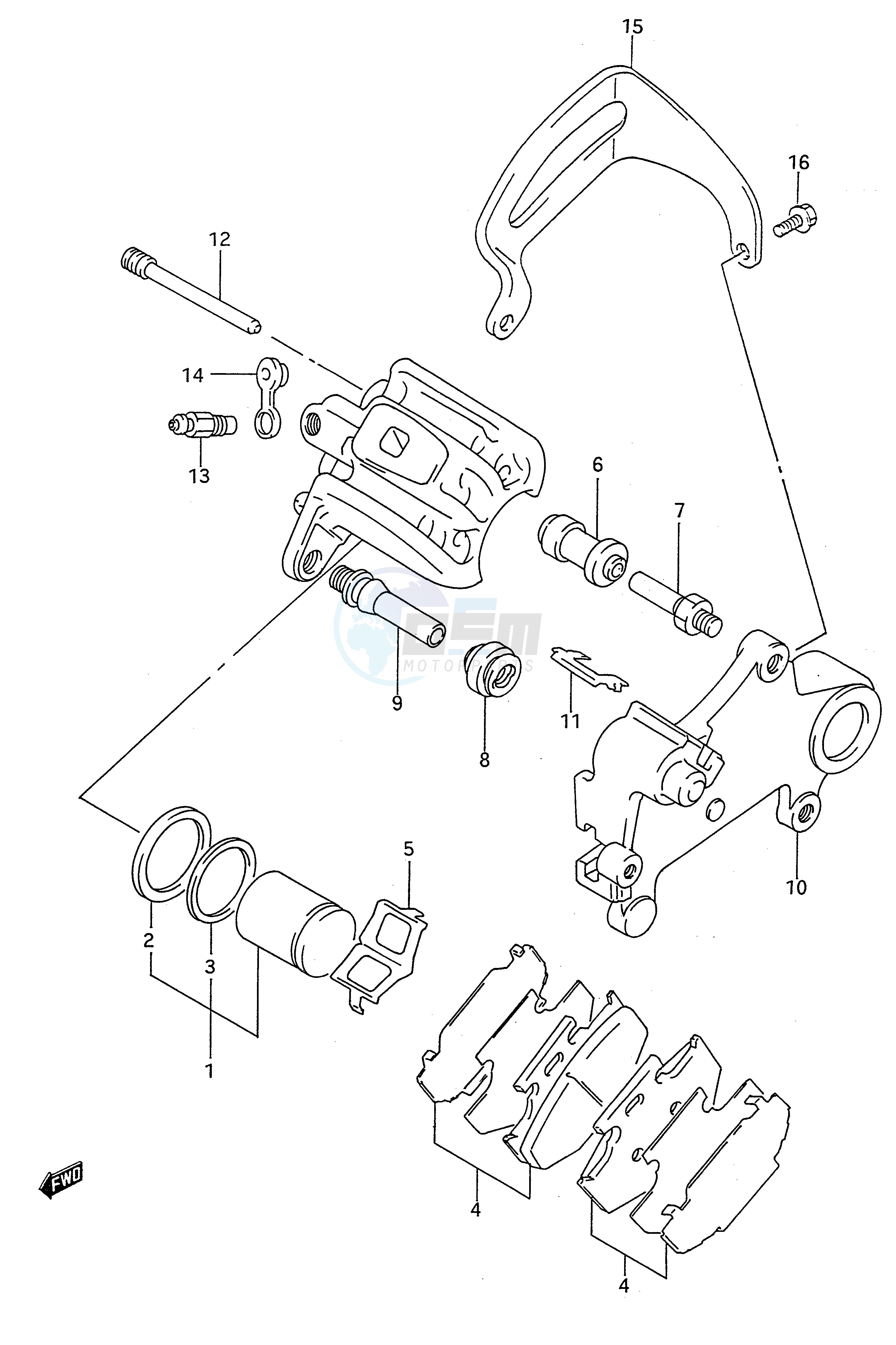 REAR CALIPERS (MODEL N) blueprint
