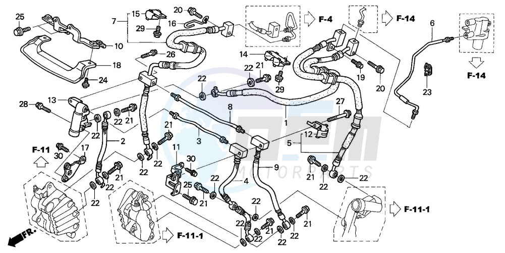 FRONT BRAKE HOSE (ST1300) image