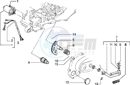 Starting motor-starter lever blueprint
