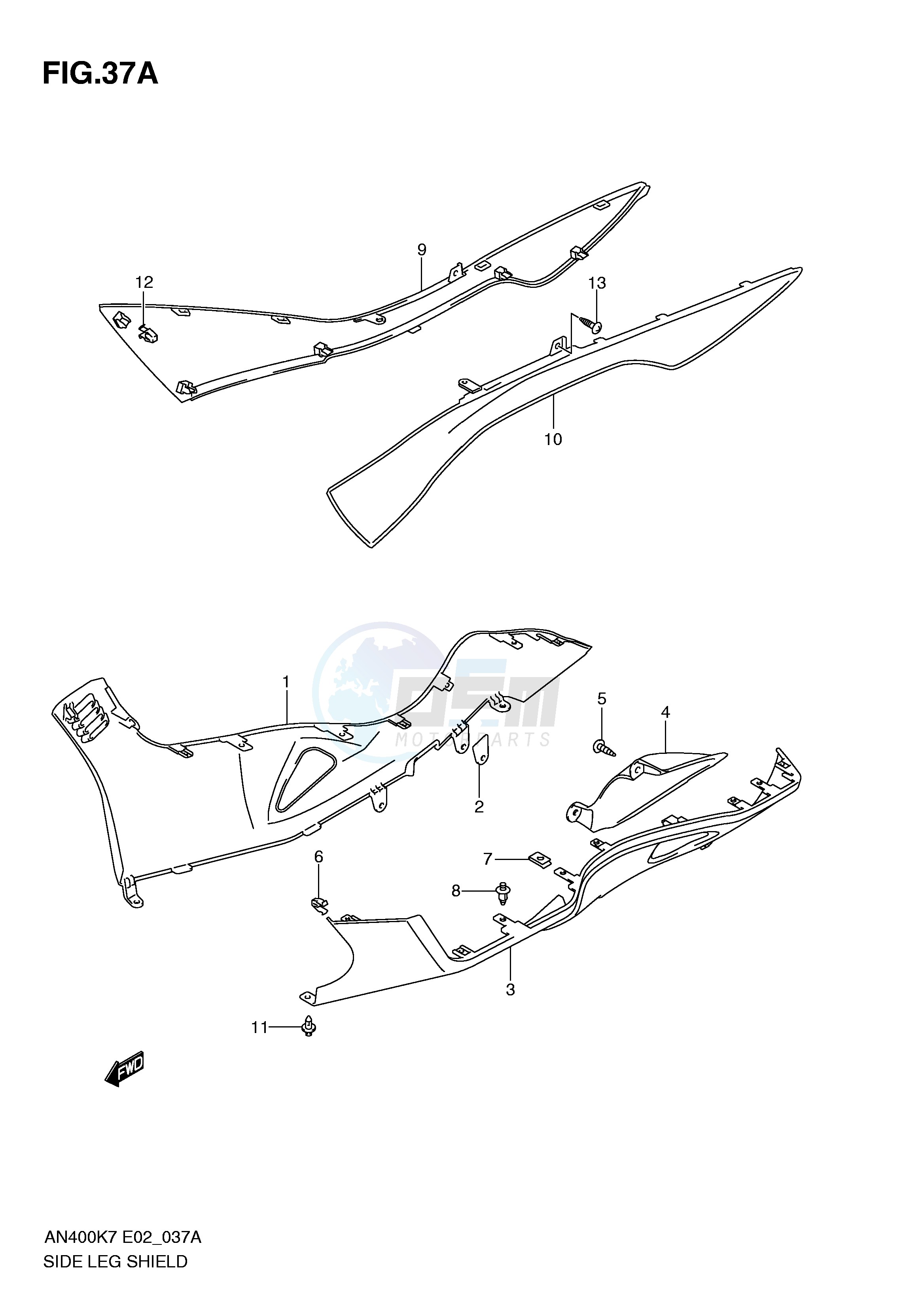 SIDE LEG SHIELD (MODEL K9) blueprint