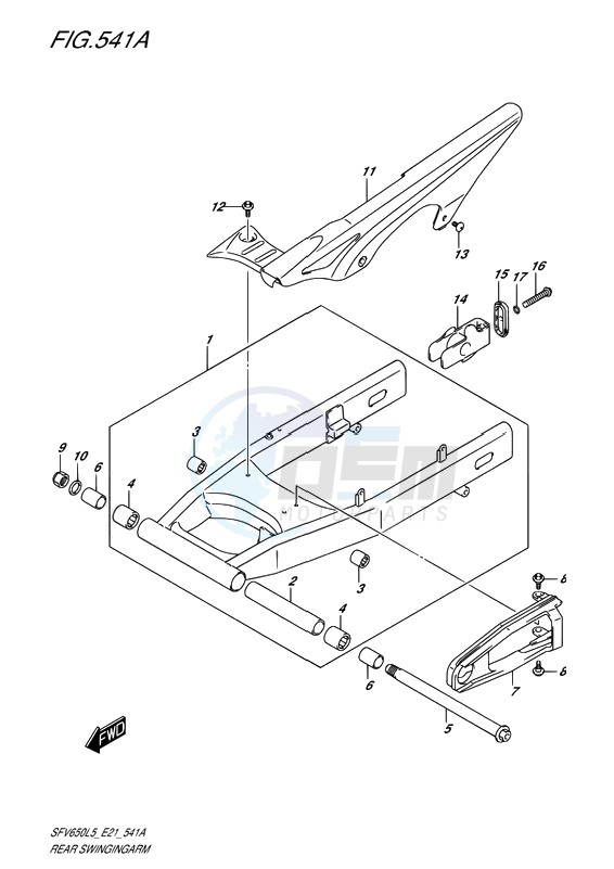 REAR SWINGINGARM blueprint