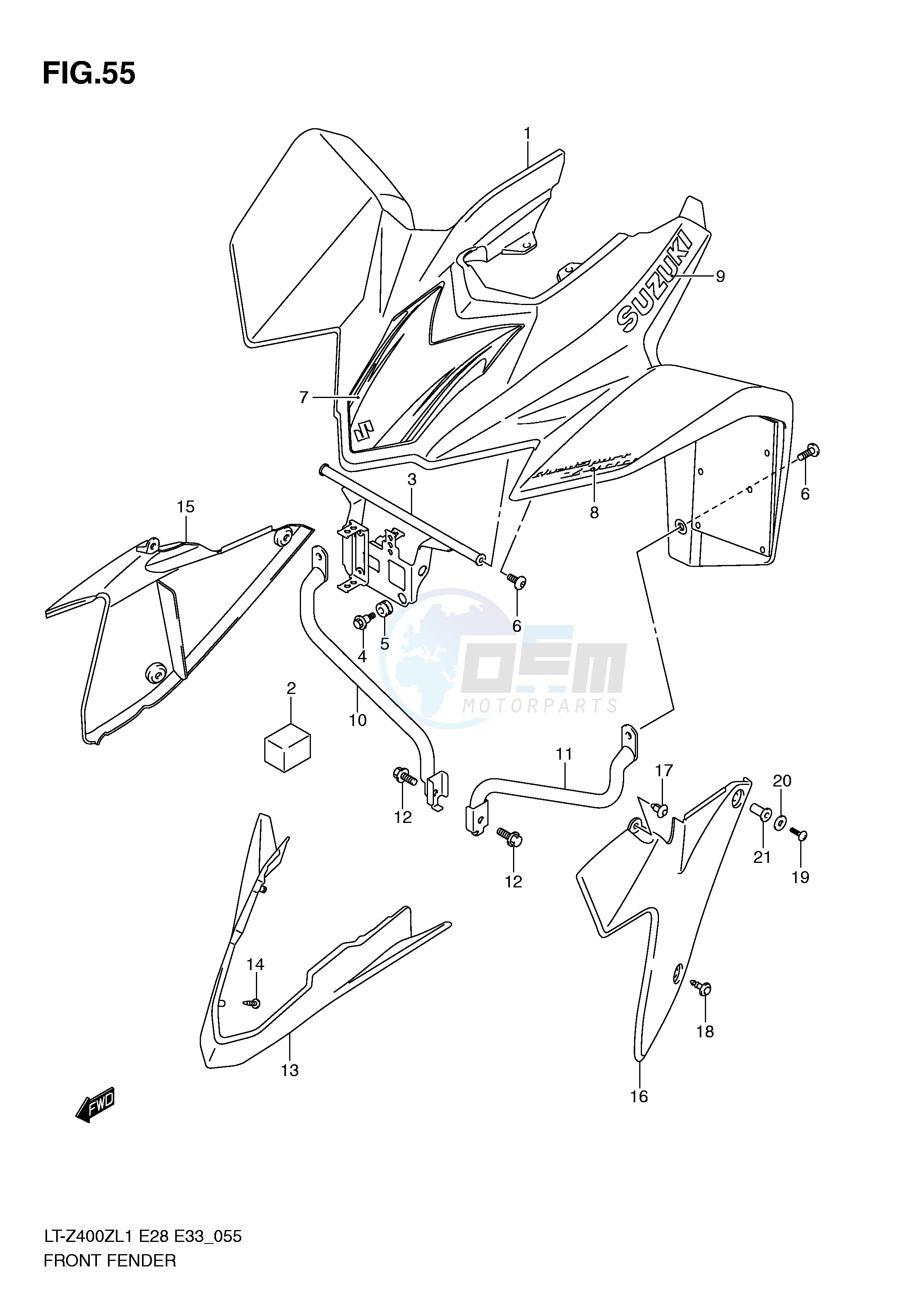 FRONT FENDER (LT-Z400L1 E33) image