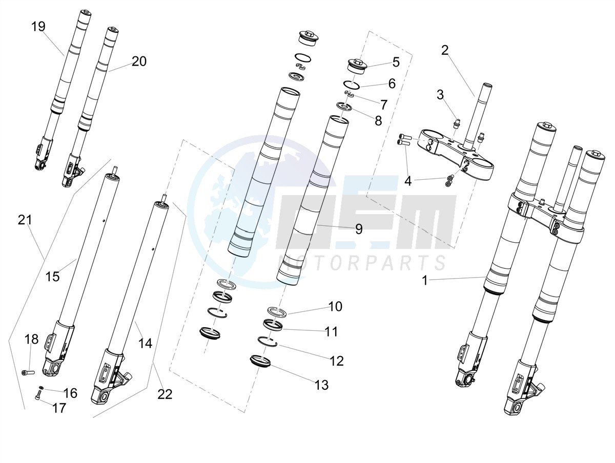Front fork Ming Xing blueprint