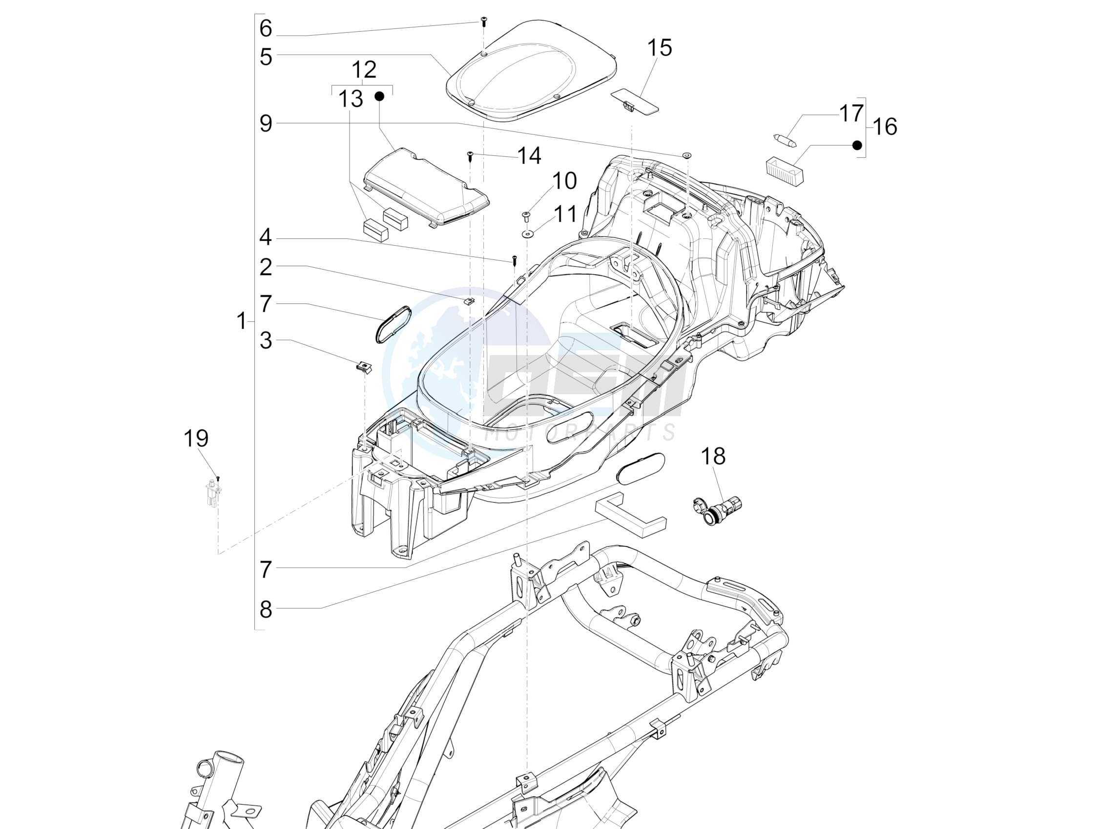 Helmet huosing - Undersaddle blueprint