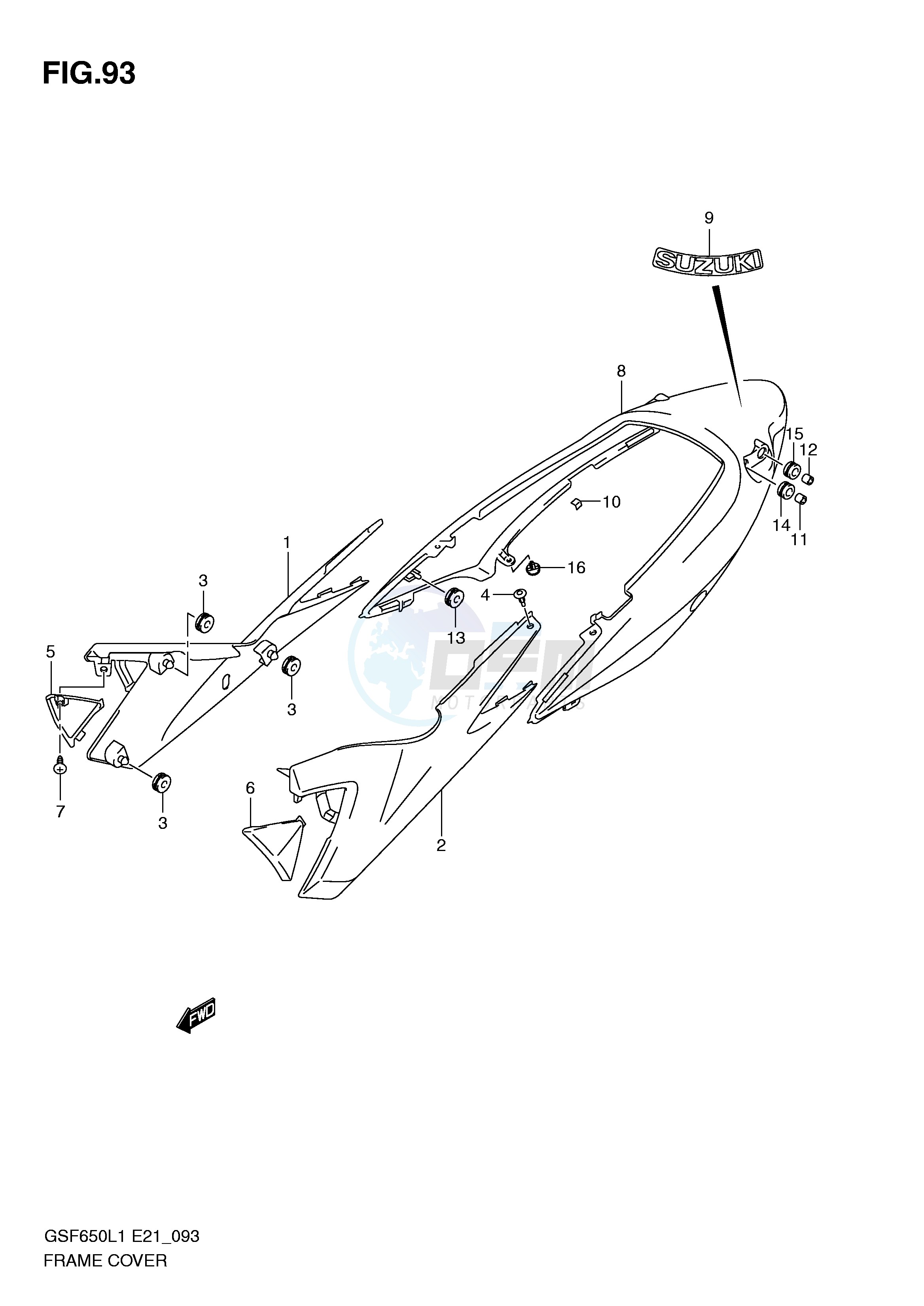 FRAME COVER (GSF650SAL1 E21) blueprint