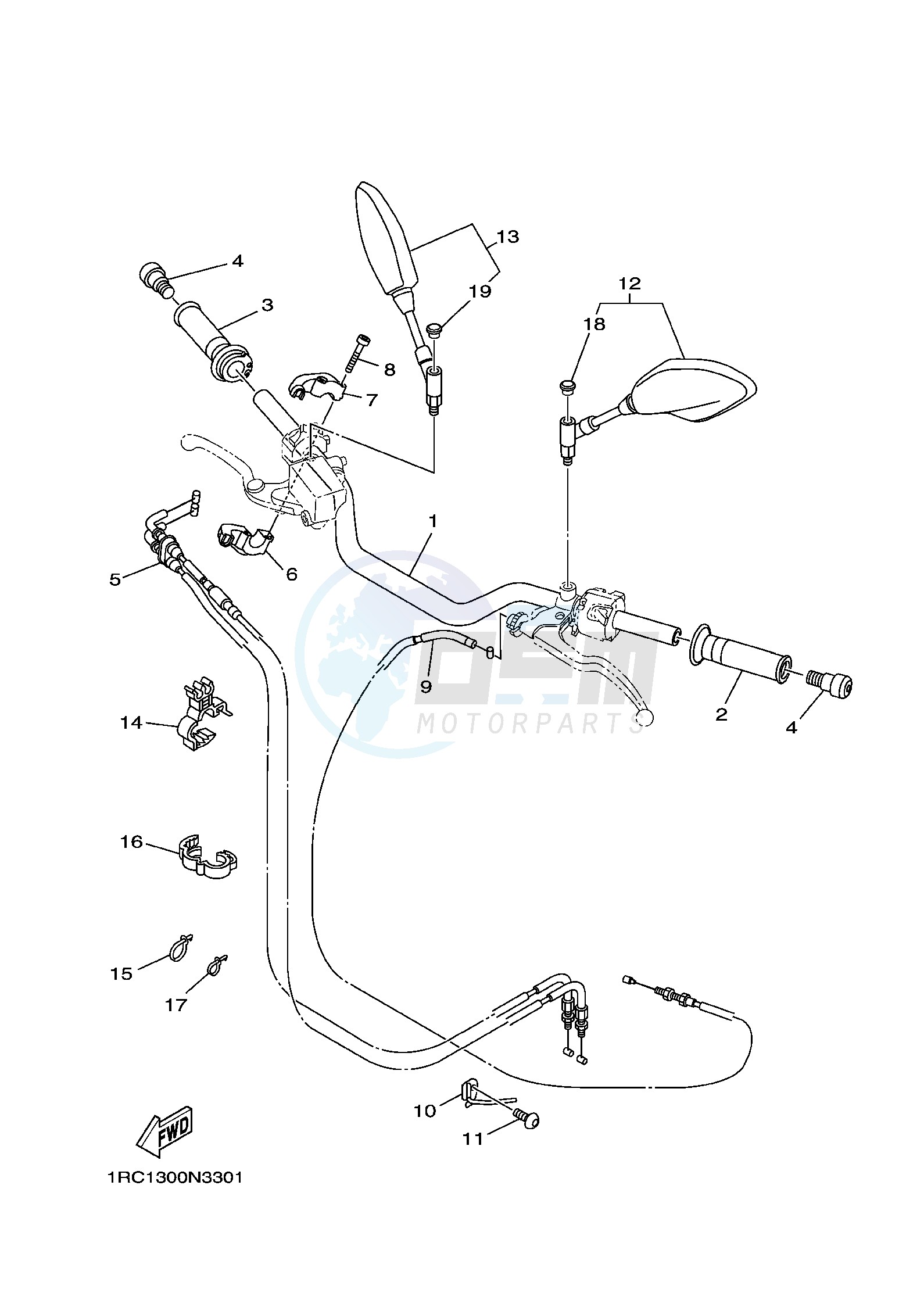 STEERING HANDLE & CABLE image