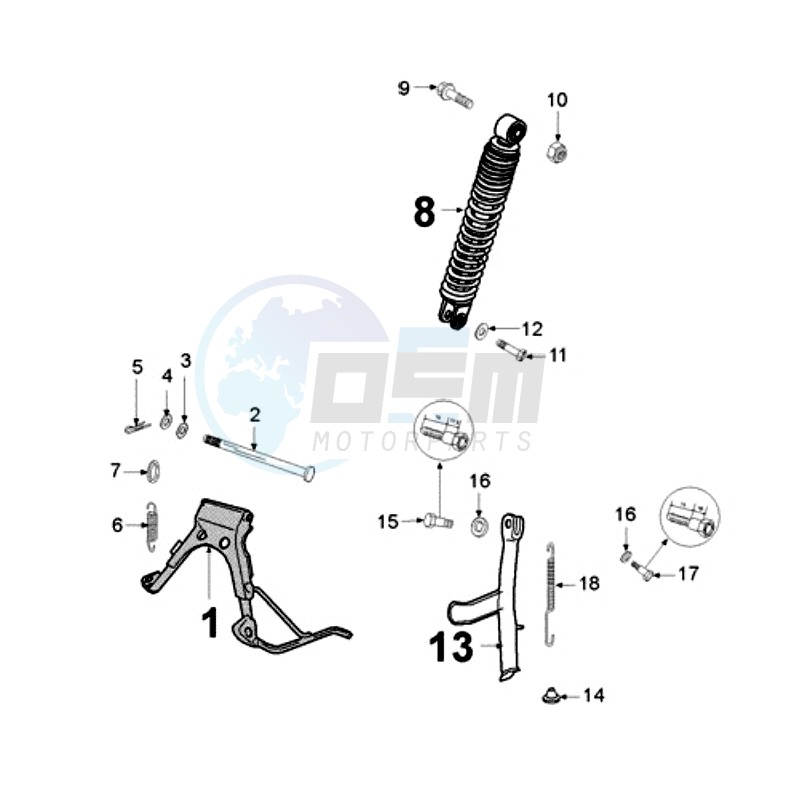 REAR SHOCK AND STAND image