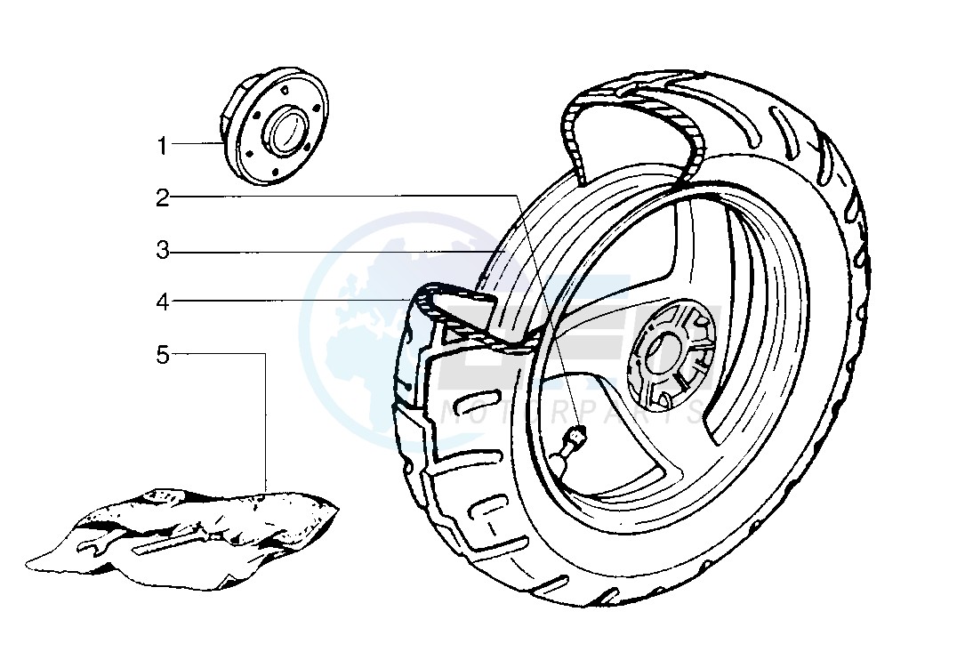 Rear wheel drum brake image