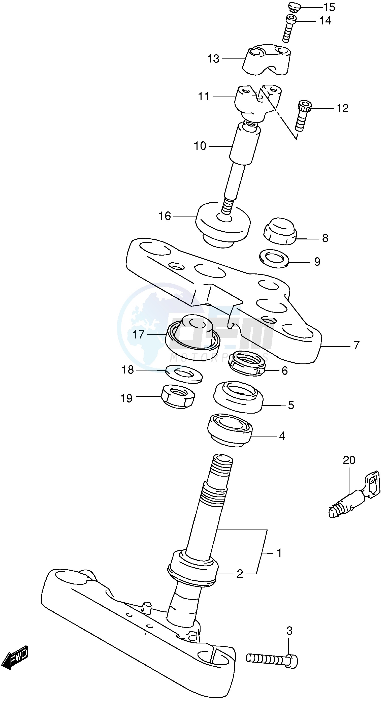 STEERING STEM (MODEL K1 K2 K3 K4) image