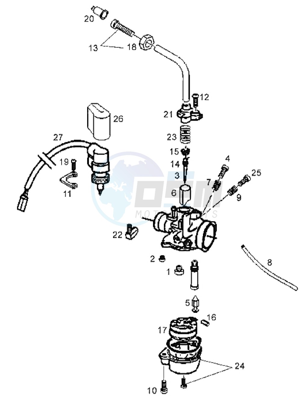 Carburettor - Components blueprint