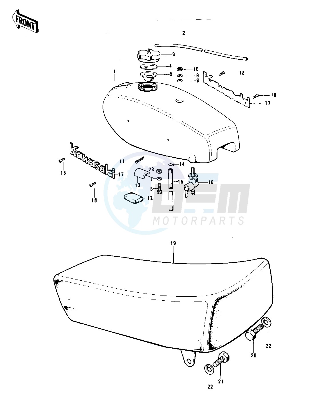 FUEL TANK_SEAT -- 74 KX 450- - blueprint