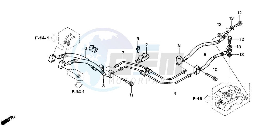 REAR BRAKE HOSE (ST1300A) image