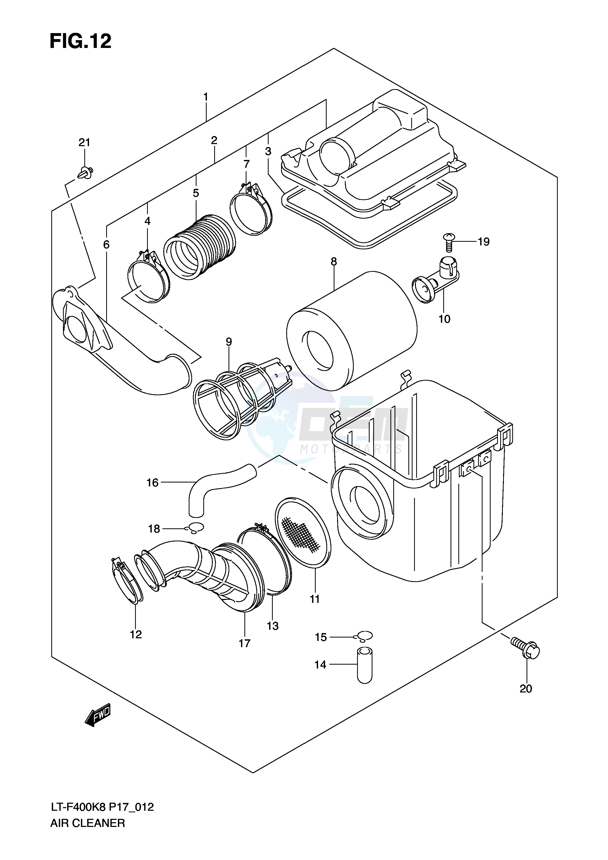 AIR CLEANER (MODEL K8 K9) blueprint
