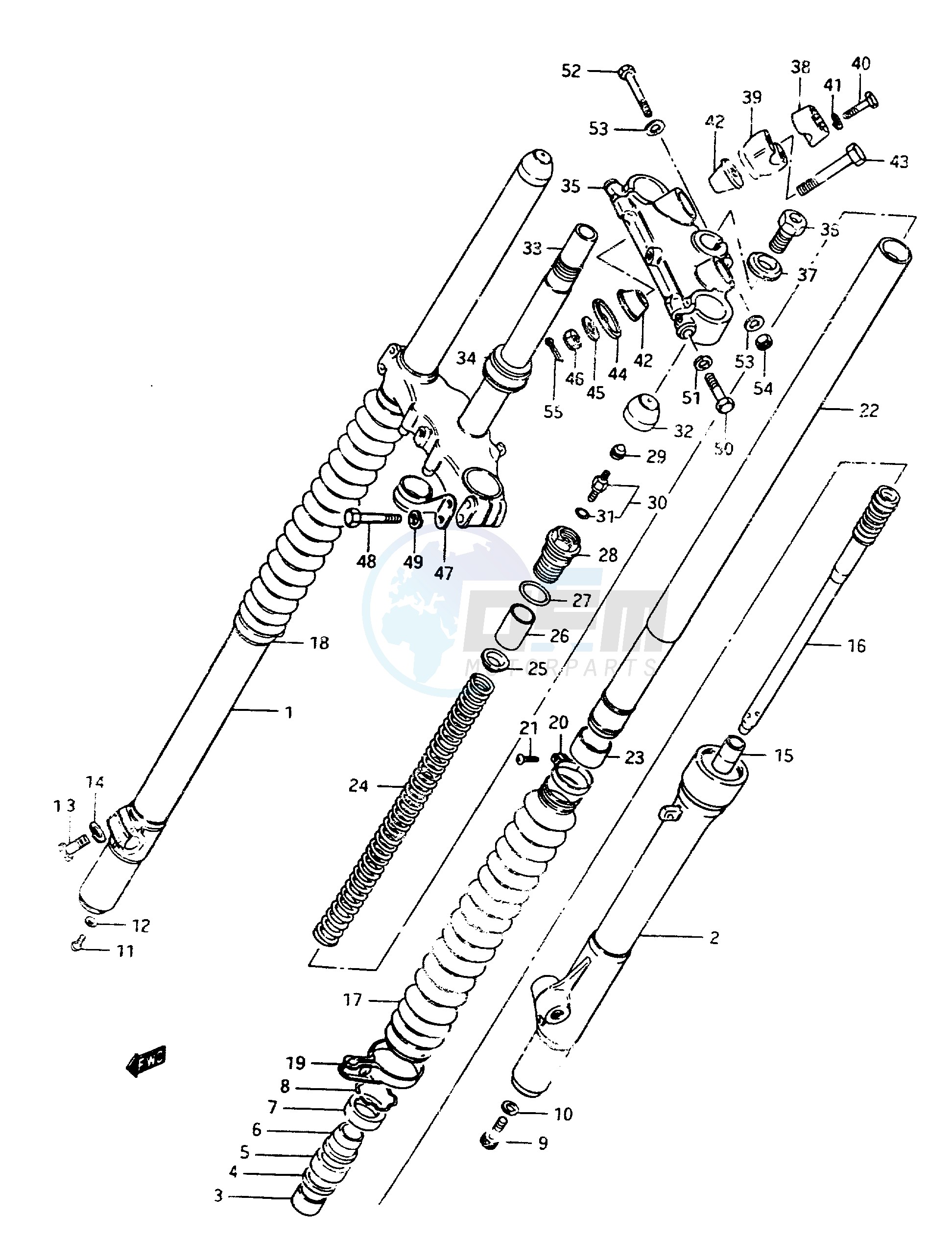 FRONT FORK MODEL Z blueprint