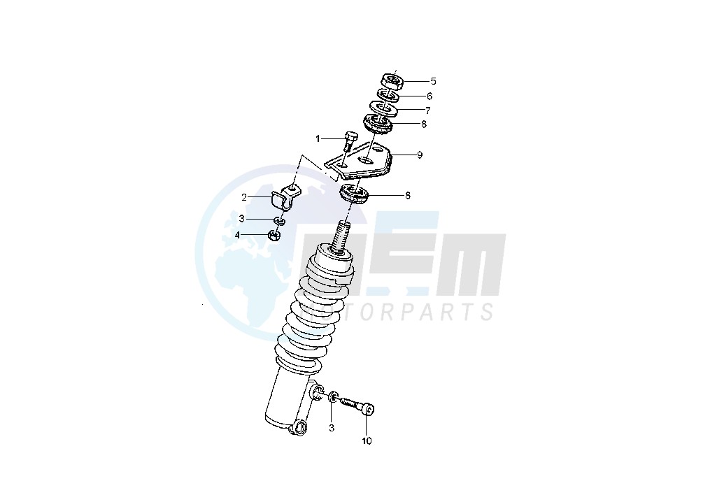 Front shock absorber installation parts image