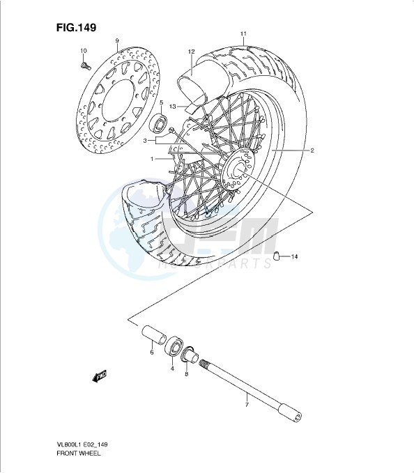 FRONT WHEEL (VL800L1 E19) image