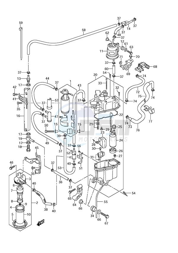 Fuel Pump/Fuel Vapor Separator (2007 to 2010) blueprint