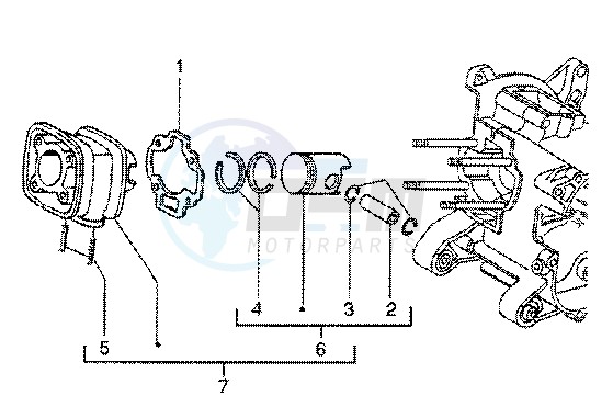 Cylinder-piston-wrist pin assy blueprint
