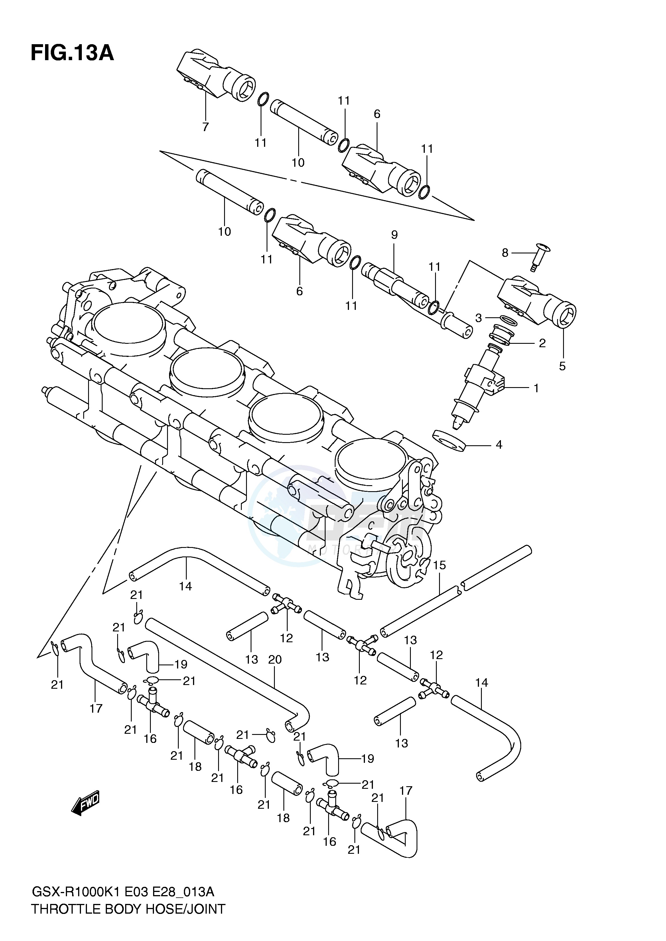 THROTTLE BODY HOSE JOINT (GSX-R1000K2) image