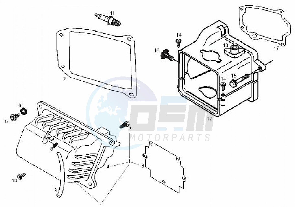 Cylinder head cover (Positions) blueprint