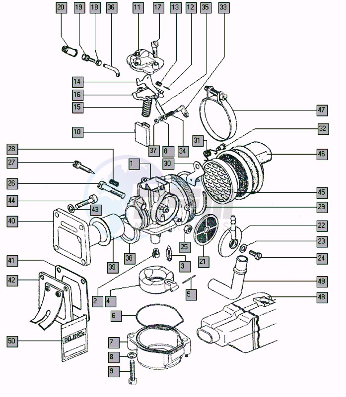 Carburator-intake blueprint