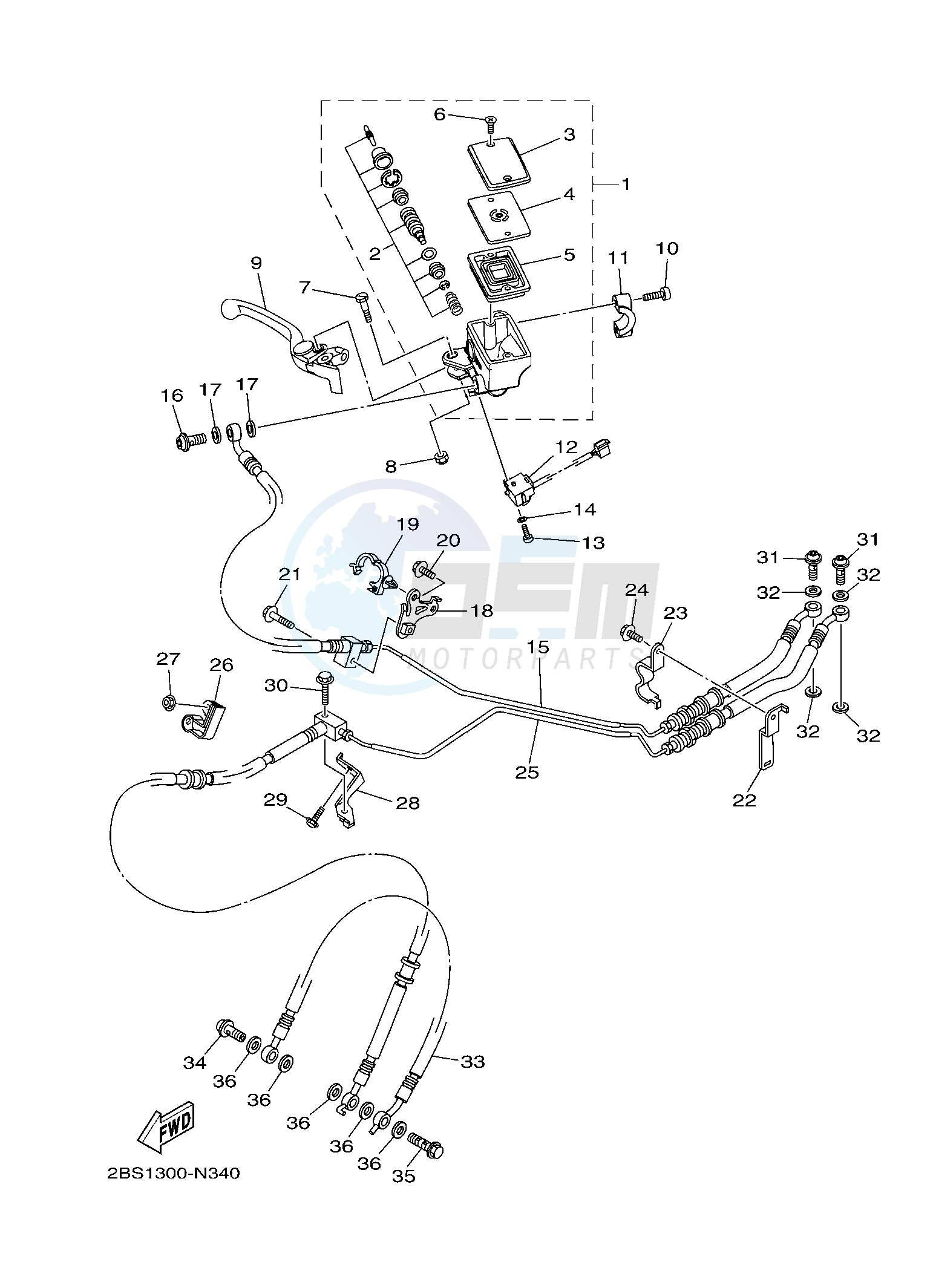 FRONT MASTER CYLINDER image