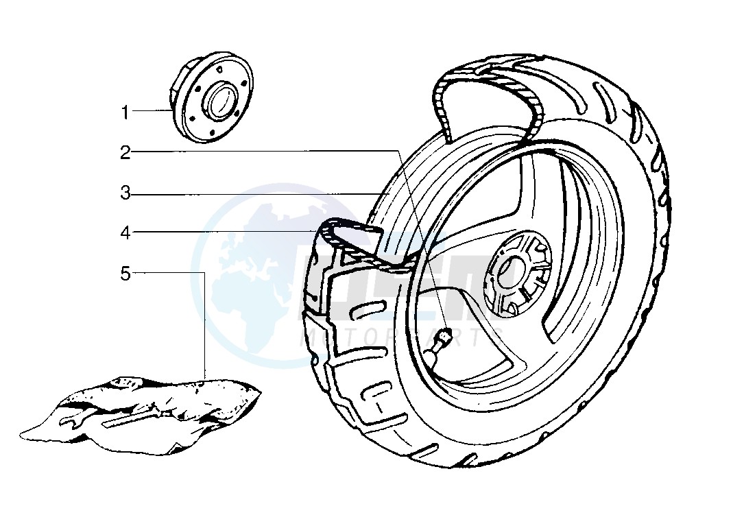Rear wheel drum brake blueprint
