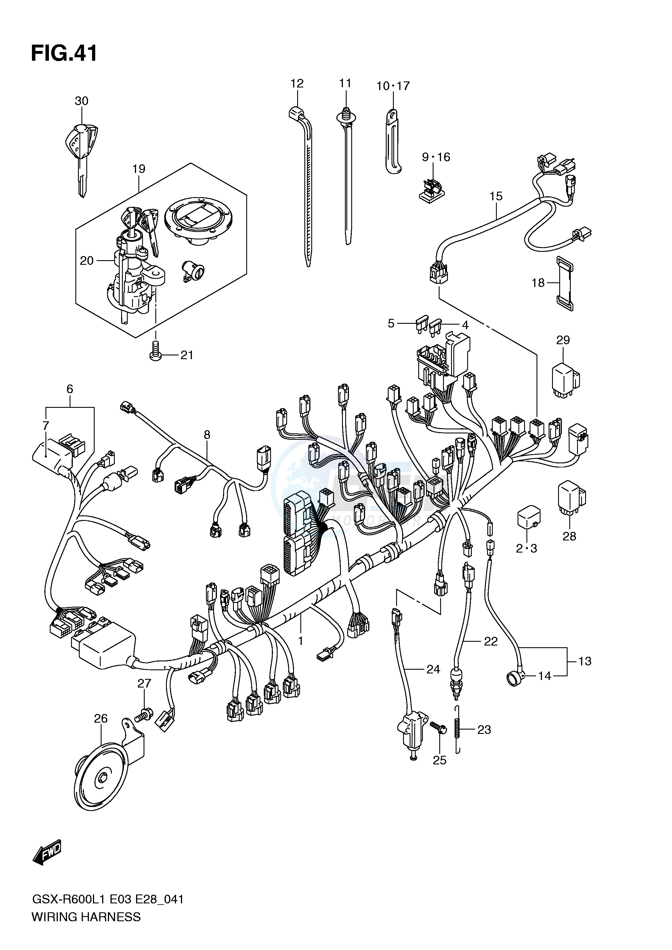 WIRING HARNESS (GSX-R600L1 E3) image