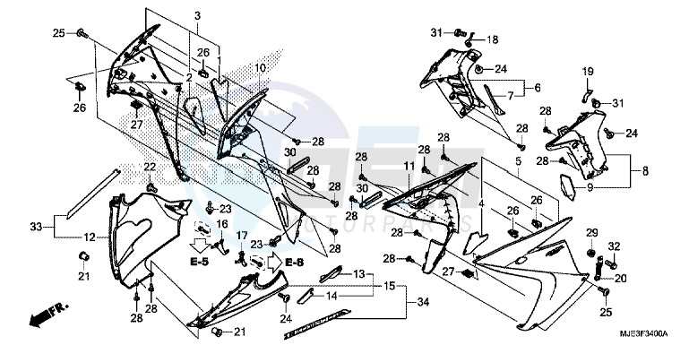 MIDDLE COWL/ UNDER COWL blueprint