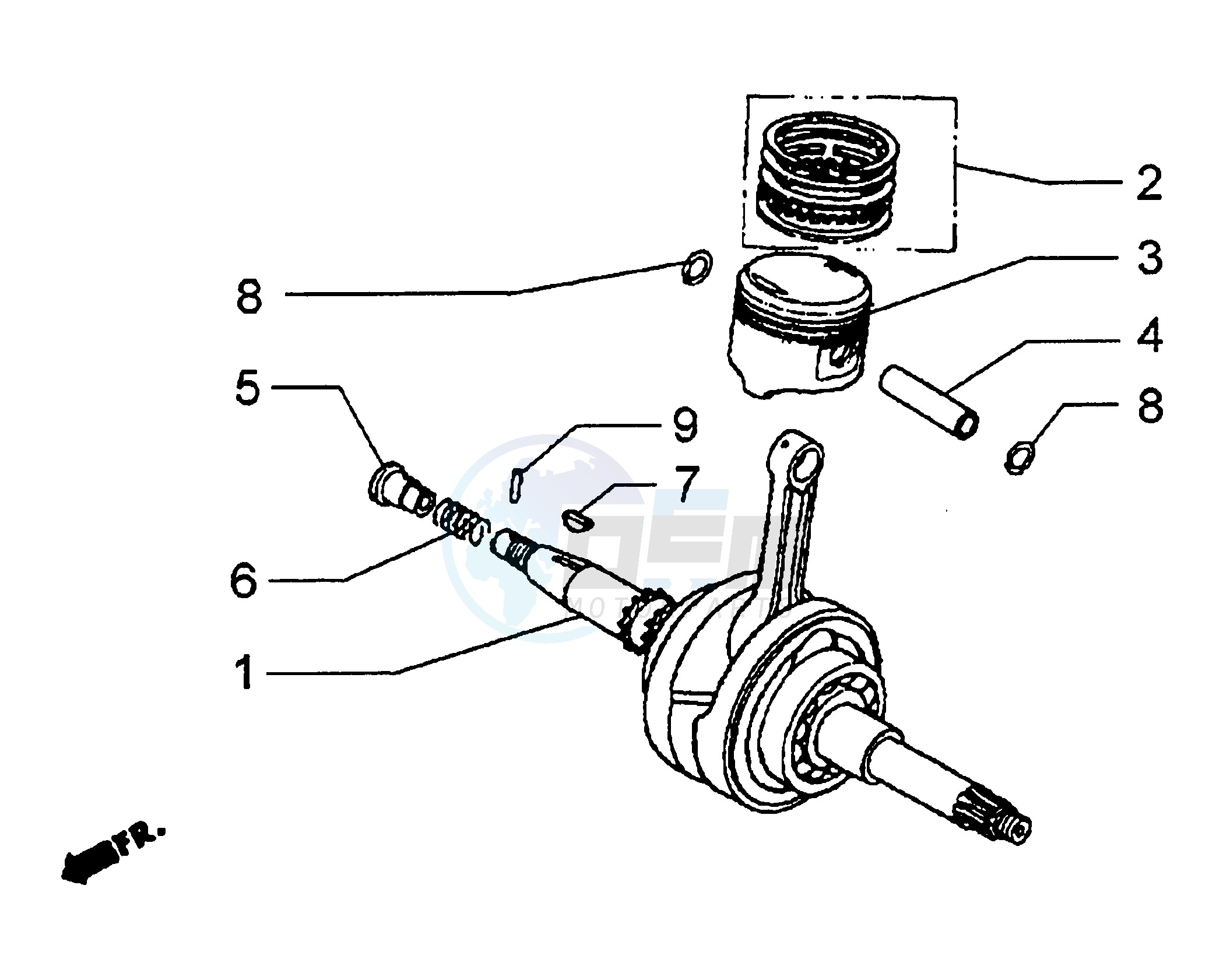 Drive shaft - Cylinder - Piston image