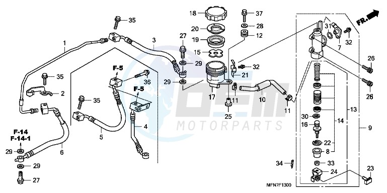 REAR BRAKE MASTER CYLINDER blueprint