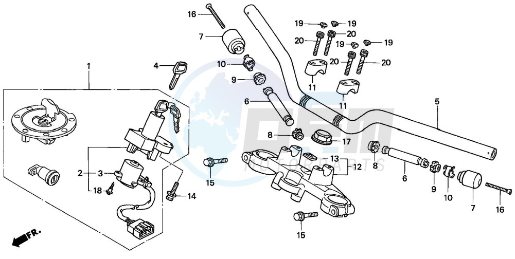 HANDLE PIPE/TOP BRIDGE (CB500) image