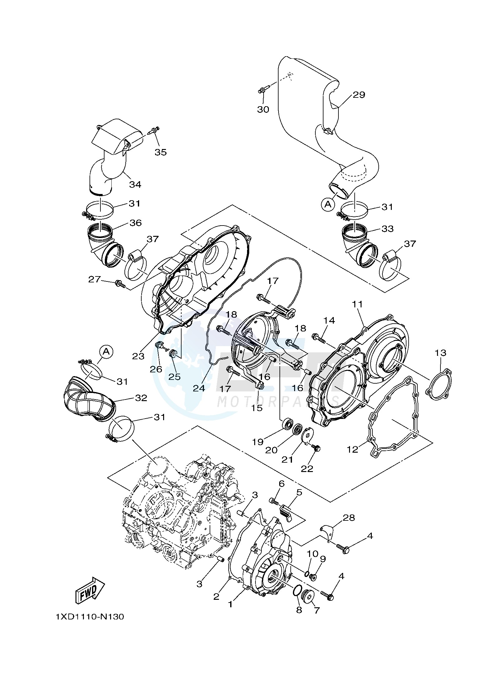 CRANKCASE COVER 1 blueprint