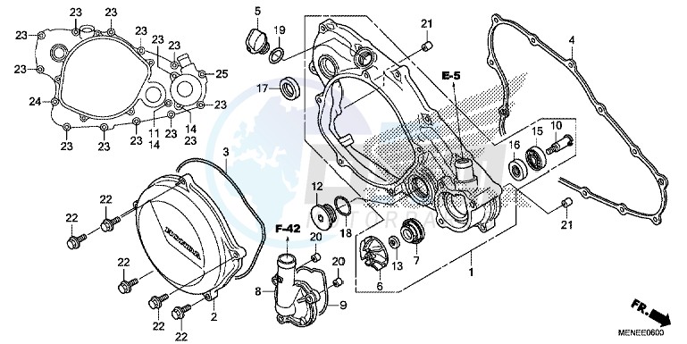 RIGHT CRANKCASE COVER/WATER PUMP image
