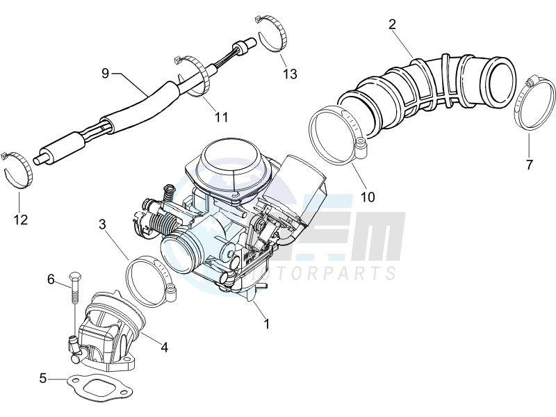 Carburettor  assembly - Union pipe blueprint